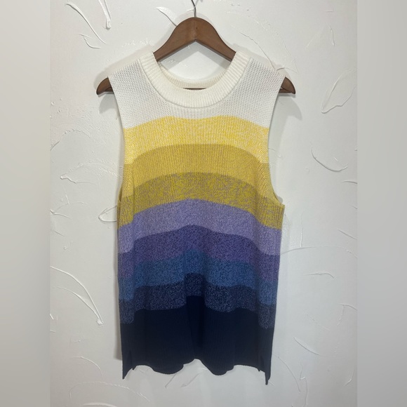 Nine West Color Block Ombré Style Sleeveless Sweater SZ XL - Picture 10 of 11